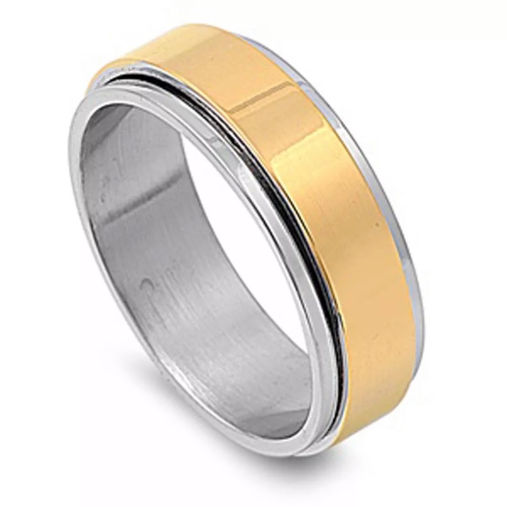 Size 7 Spinner Stainless Steel Ring NEW